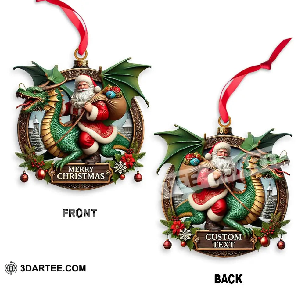 Custom Name Dragon Santa Ornament Christmas Gift For Lover