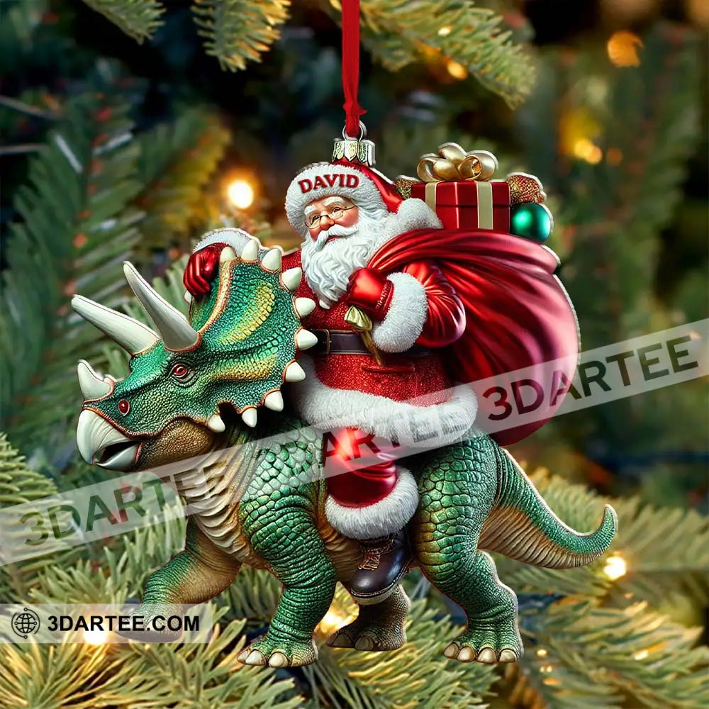 Custom Name Dragon Santa Ornament Lover Christmas Gift