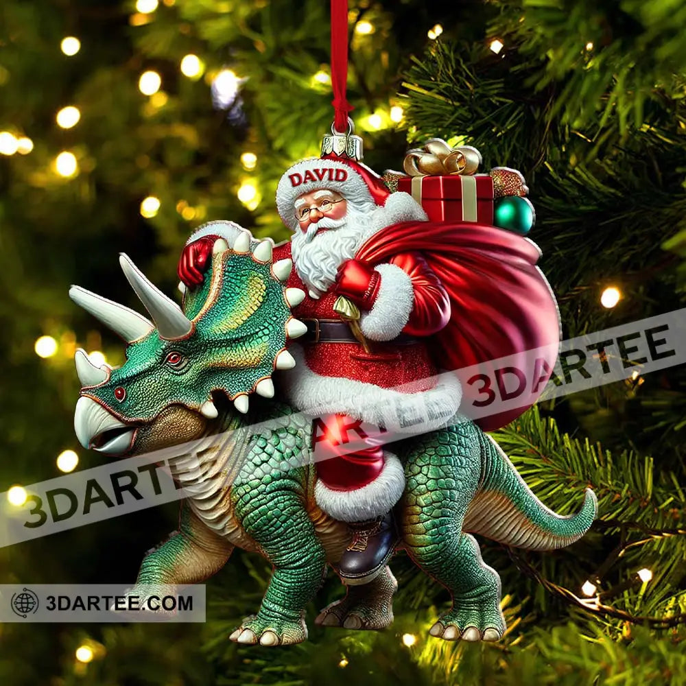 Custom Name Dragon Santa Ornament Lover Christmas Gift