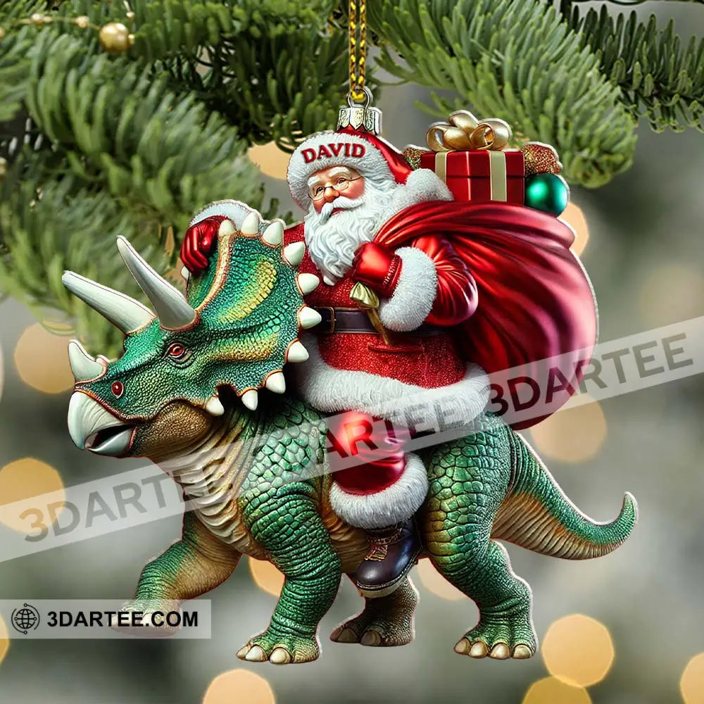 Custom Name Dragon Santa Ornament Lover Christmas Gift