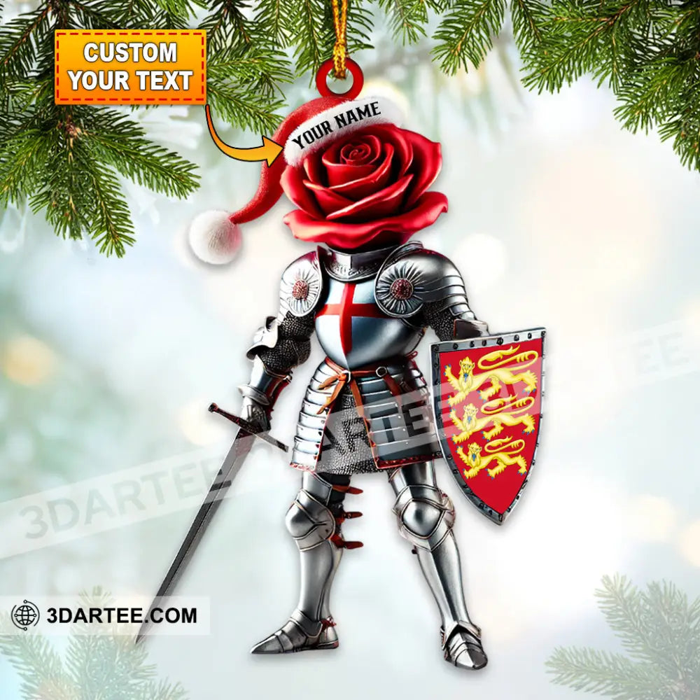 Custom Name England Knight Ornament Lover Christmas Gift