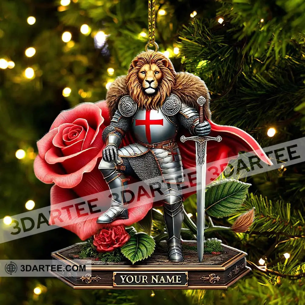 Custom Name England Warrior Ornament Lover Christmas Gift