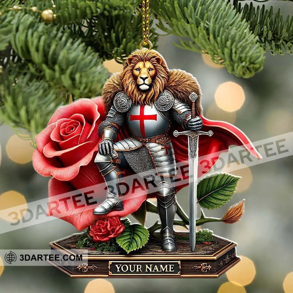 Custom Name England Warrior Ornament Lover Christmas Gift