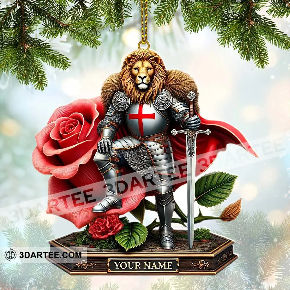 Custom Name England Warrior Ornament Lover Christmas Gift