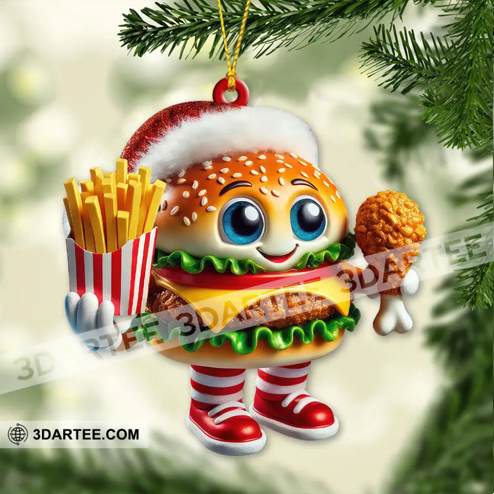 Custom Name Fast Food Ornament Christmas Gift 3.54’’ / 1