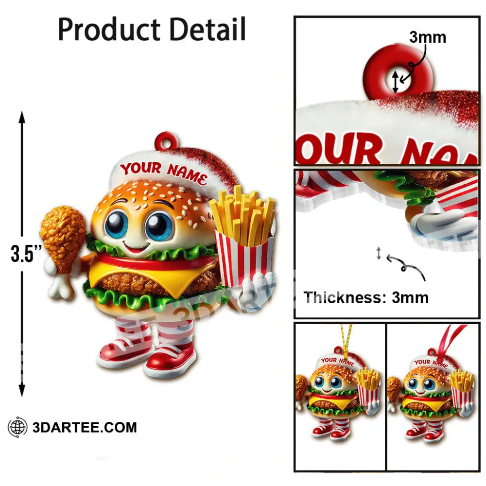 Custom Name Fast Food Ornament Christmas Gift