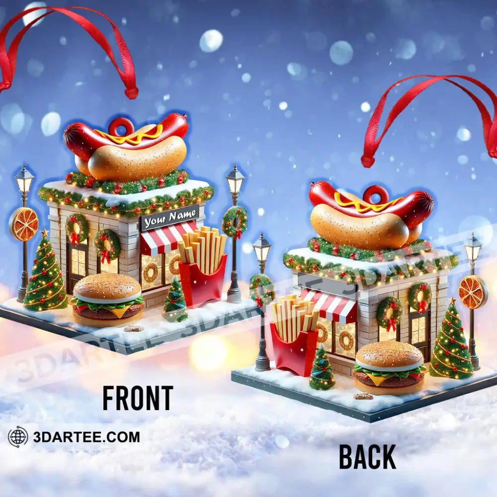 Custom Name Fast Food Store Ornament Christmas Gift