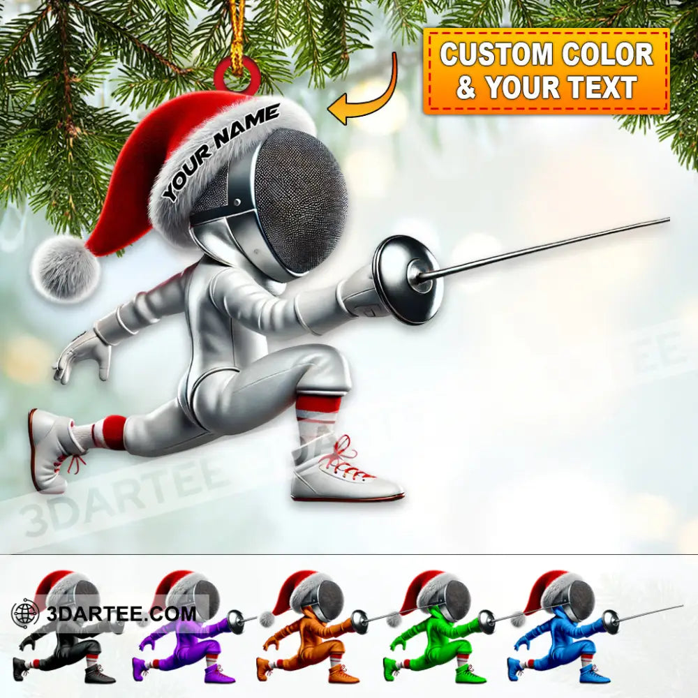 Custom Name Fencing Ornament Lover Christmas Gift