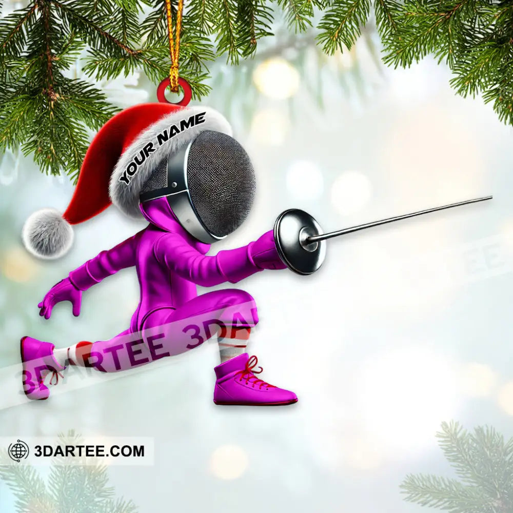 Custom Name Fencing Ornament Lover Christmas Gift
