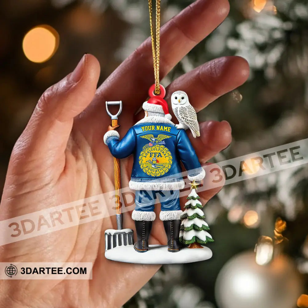 Custom Name Ffa Ornament Santa Farmer Christmas