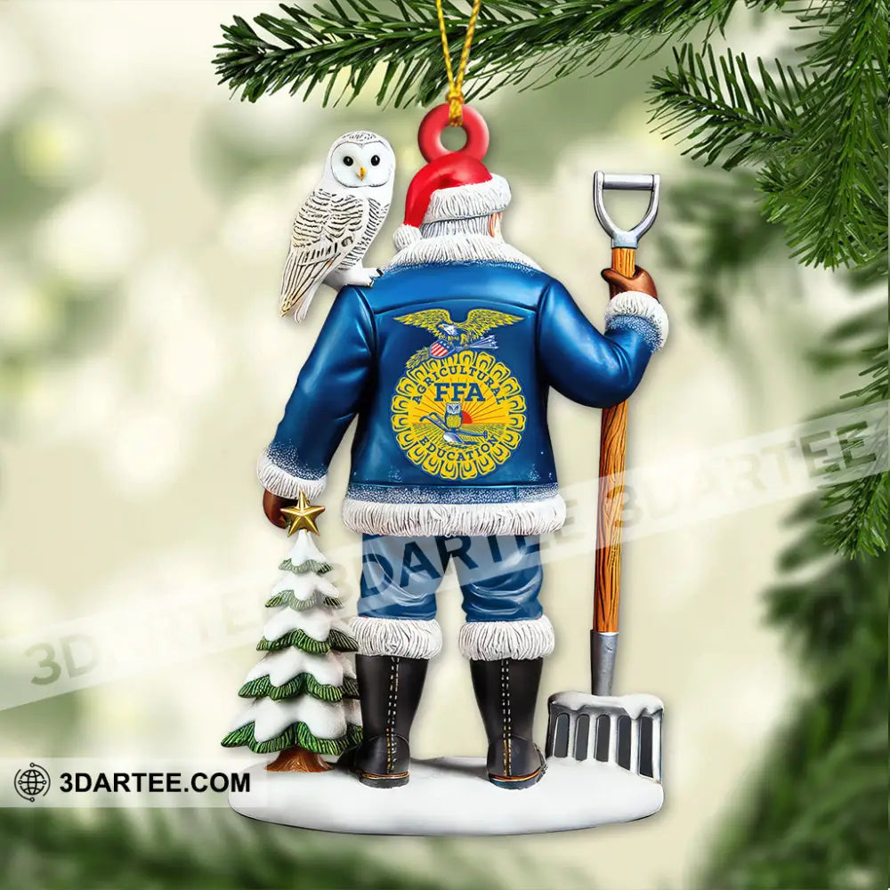 Custom Name Ffa Ornament Santa Farmer Christmas 3.54’’ / 1