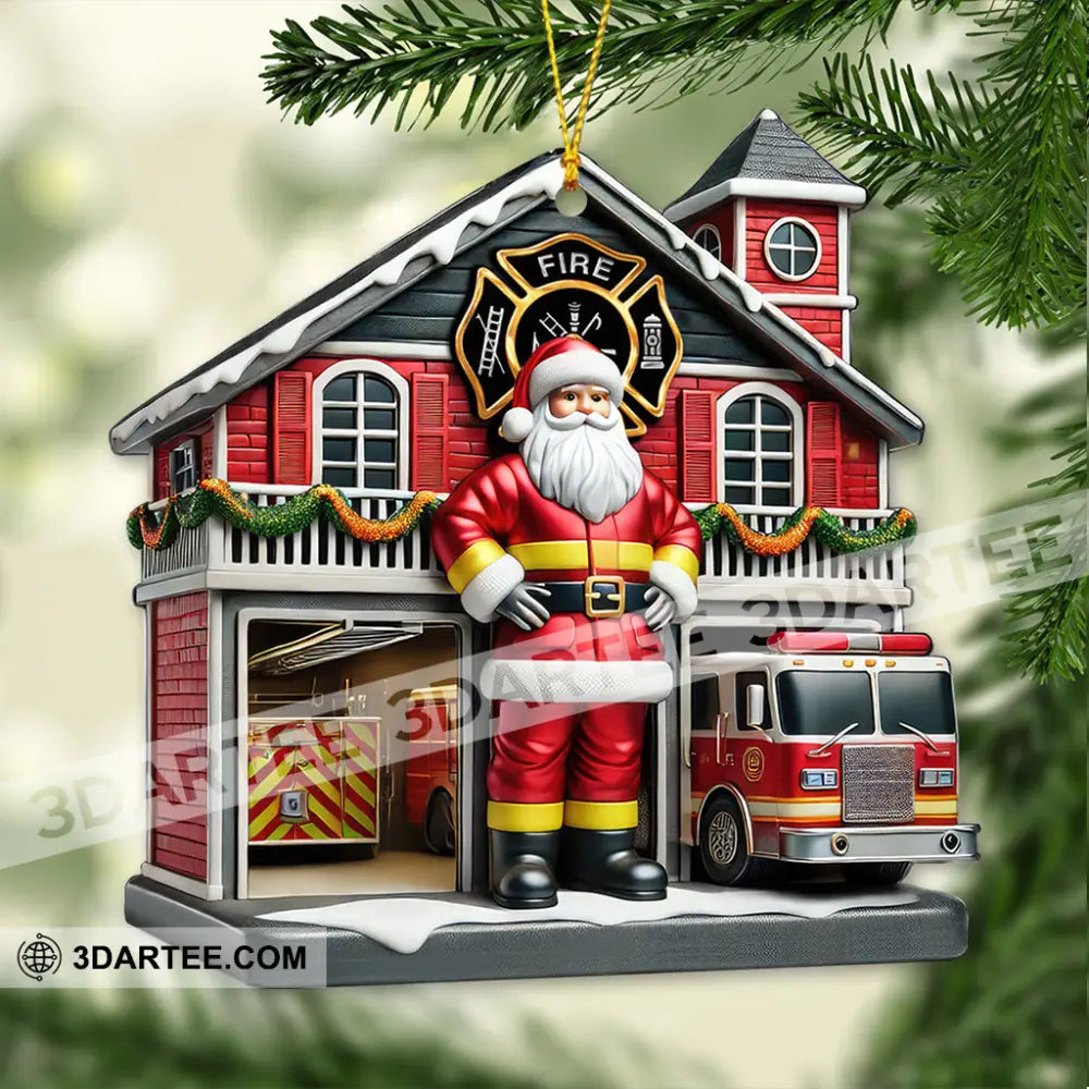 Custom Name Fire Fighter Ornament Christmas Gift 3.54’’ / 1