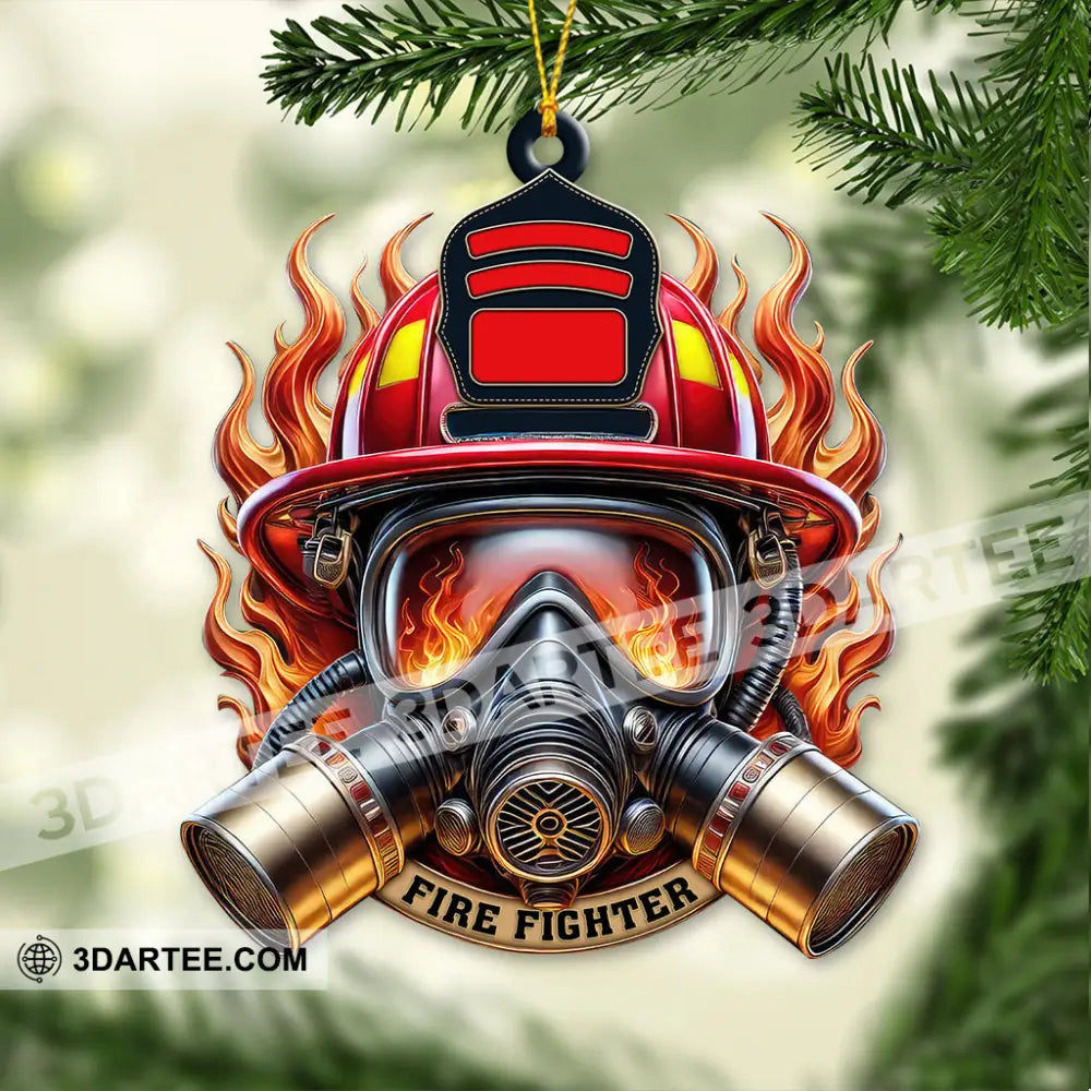 Custom Name Fire Fighter Ornament Christmas Gift 3.54’’ / 1