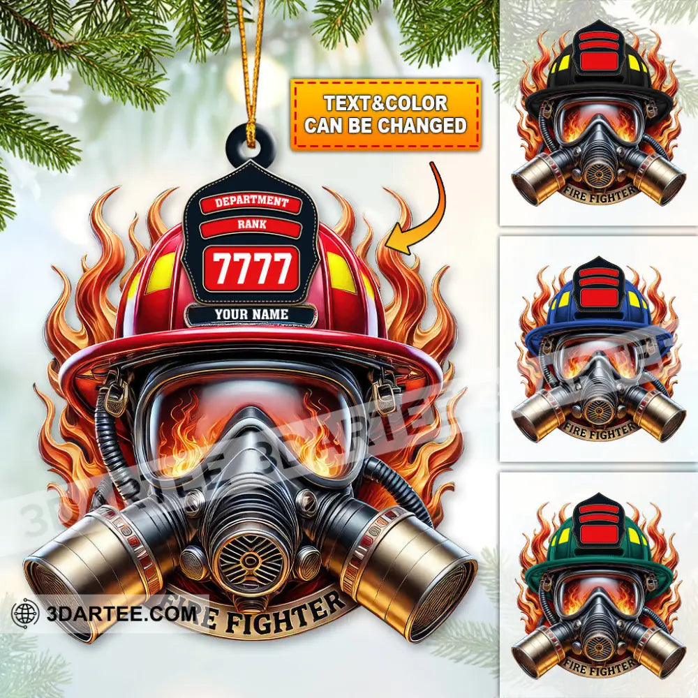 Custom Name Fire Fighter Ornament Christmas Gift