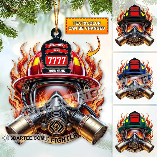 Custom Name Fire Fighter Ornament Christmas Gift