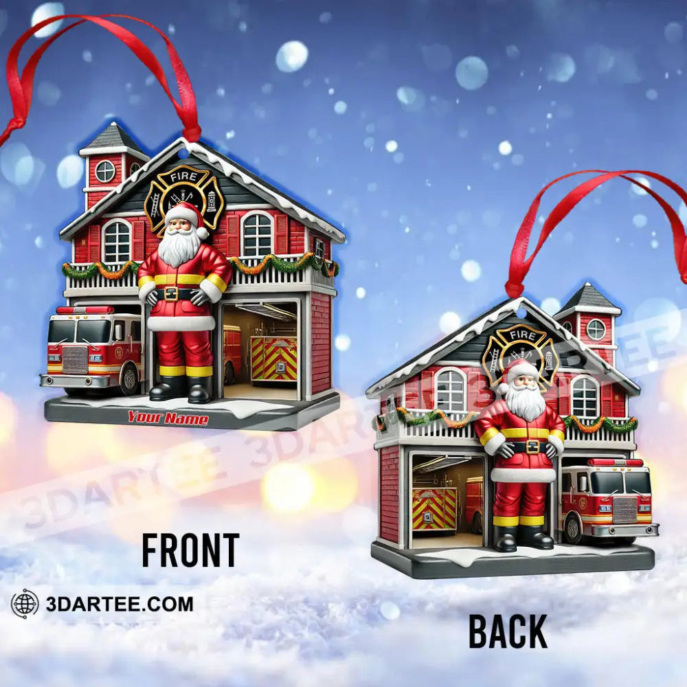 Custom Name Fire Fighter Ornament Christmas Gift