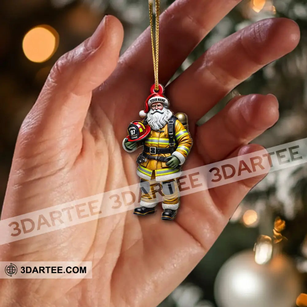 Custom Name Fire Fighter Ornament Christmas Gift