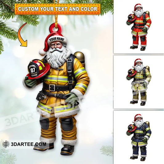 Custom Name Fire Fighter Ornament Christmas Gift