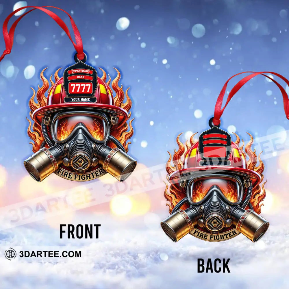 Custom Name Fire Fighter Ornament Christmas Gift