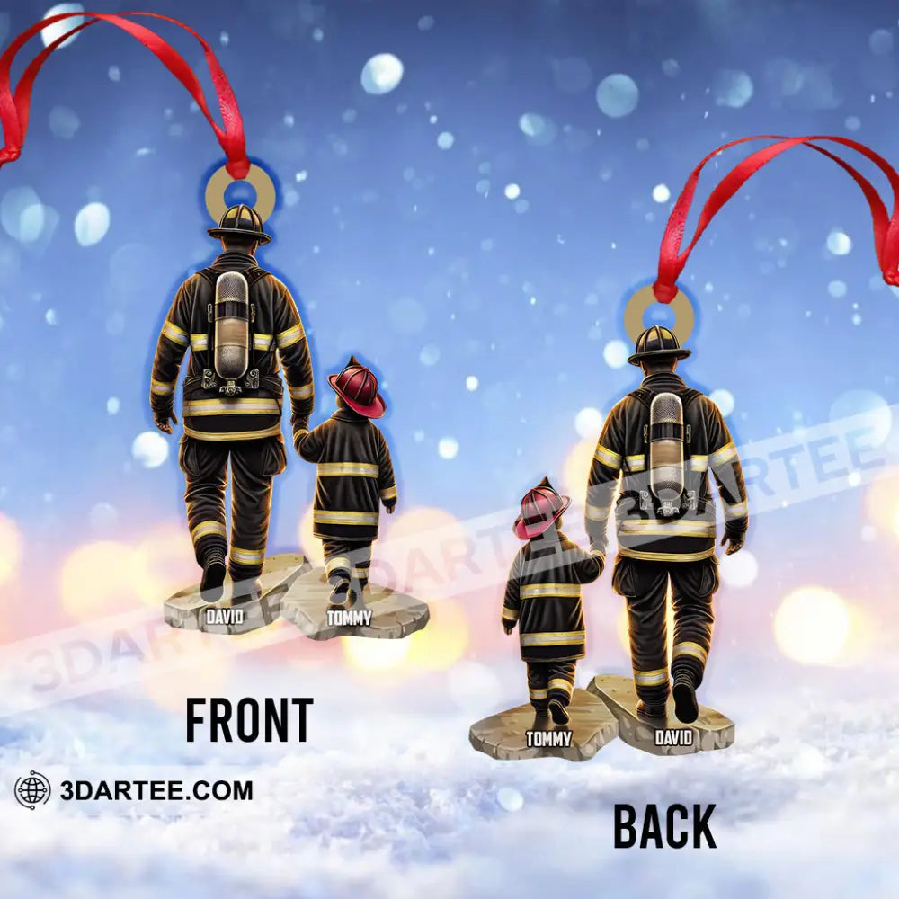 Custom Name Fire Fighter Ornament Gift