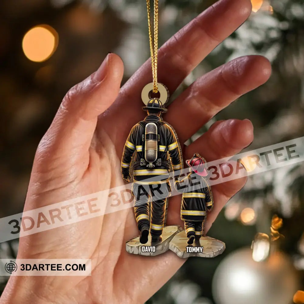 Custom Name Fire Fighter Ornament Gift