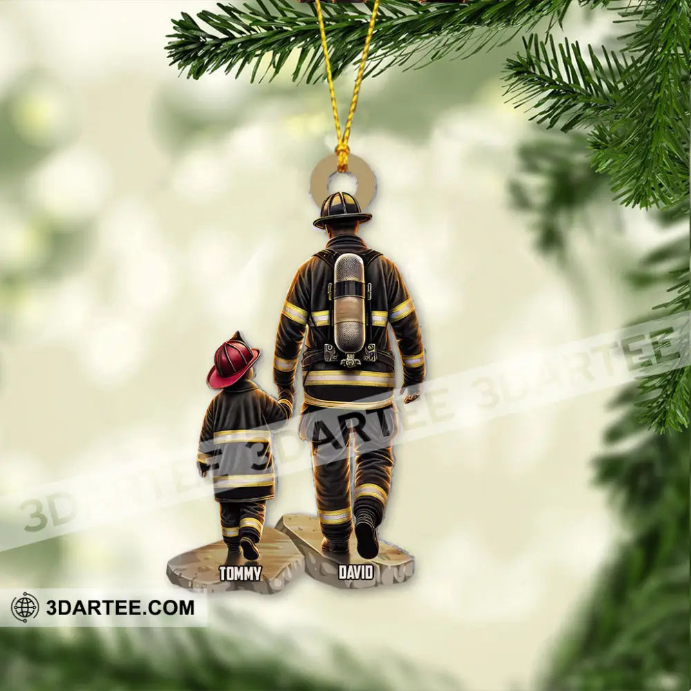 Custom Name Fire Fighter Ornament Fire Fighter Gift 3.54’’ / 1 Ornament Ornament