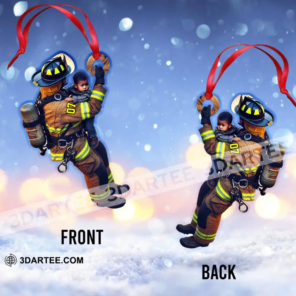 Custom Name Fire Fighter Ornament Gift