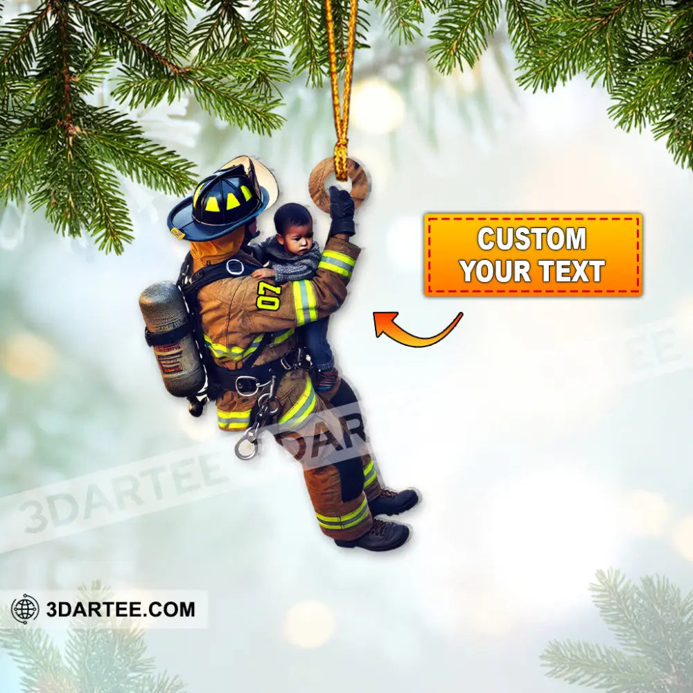 Custom Name Fire Fighter Ornament Gift