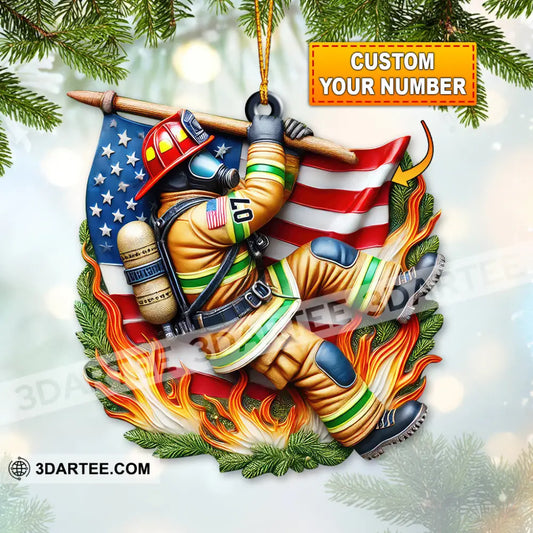 Custom Name Firefighter Ornament Memorial Christmas Gift