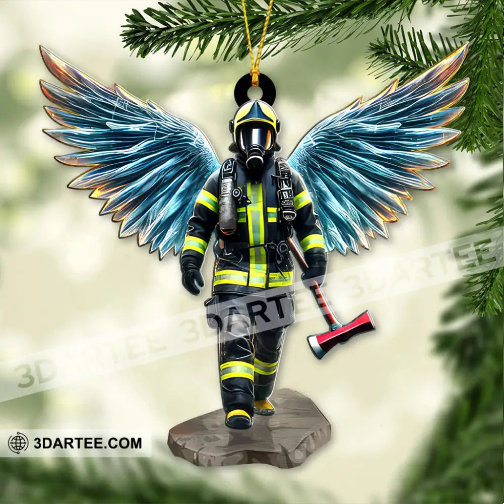 Custom Name Firefighter Ornament Memorial Christmas Gift 3.54’’ / 1