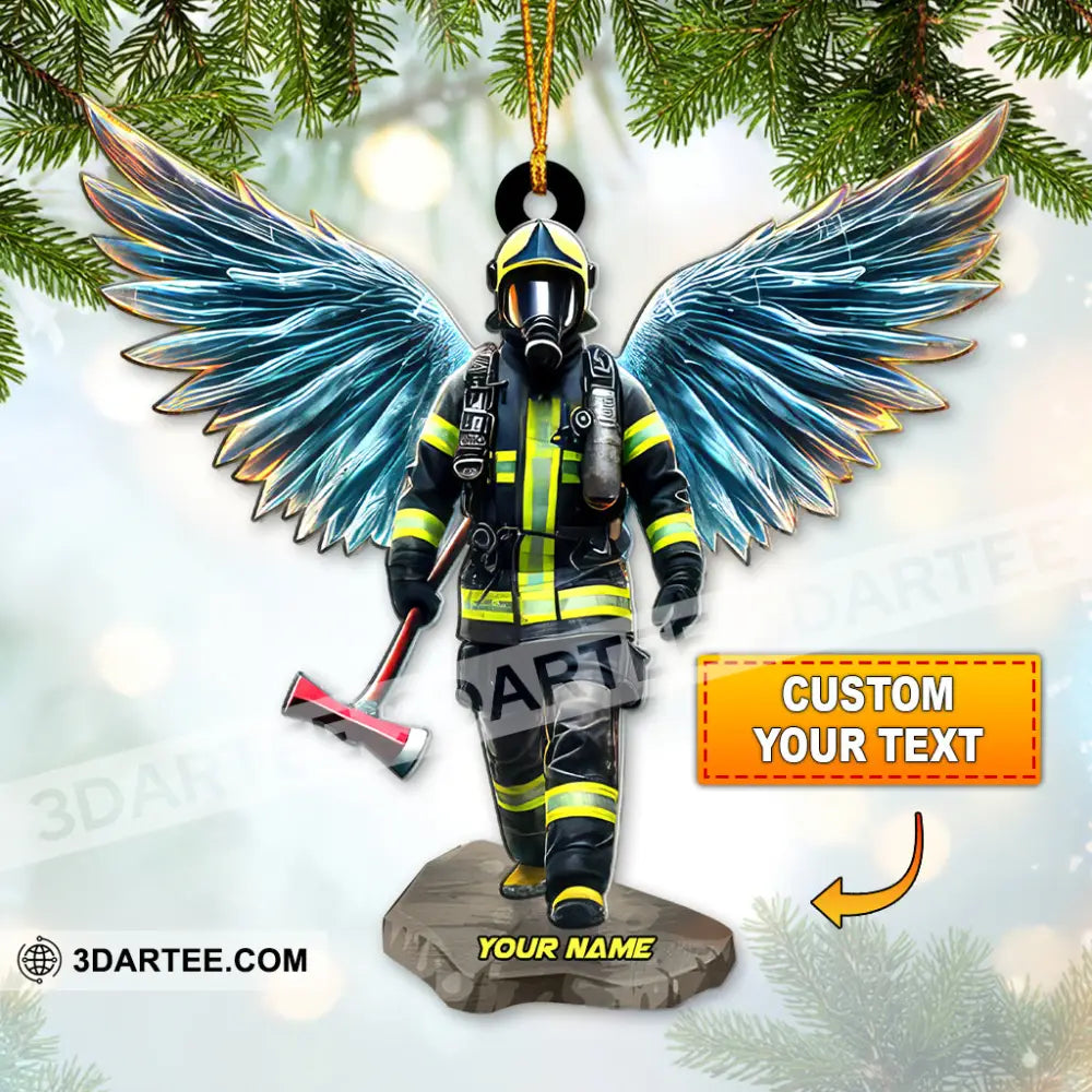 Custom Name Firefighter Ornament Memorial Christmas Gift