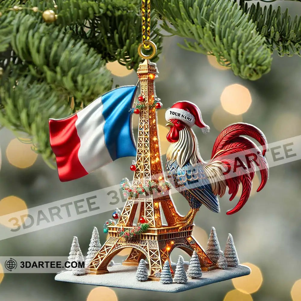 Custom Name France Ornament Christmas Gift For Lover