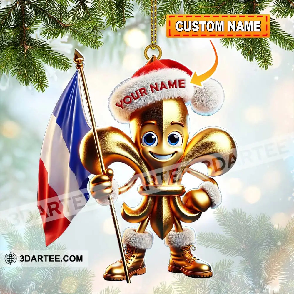 Custom Name France Ornament Lover Christmas Gift