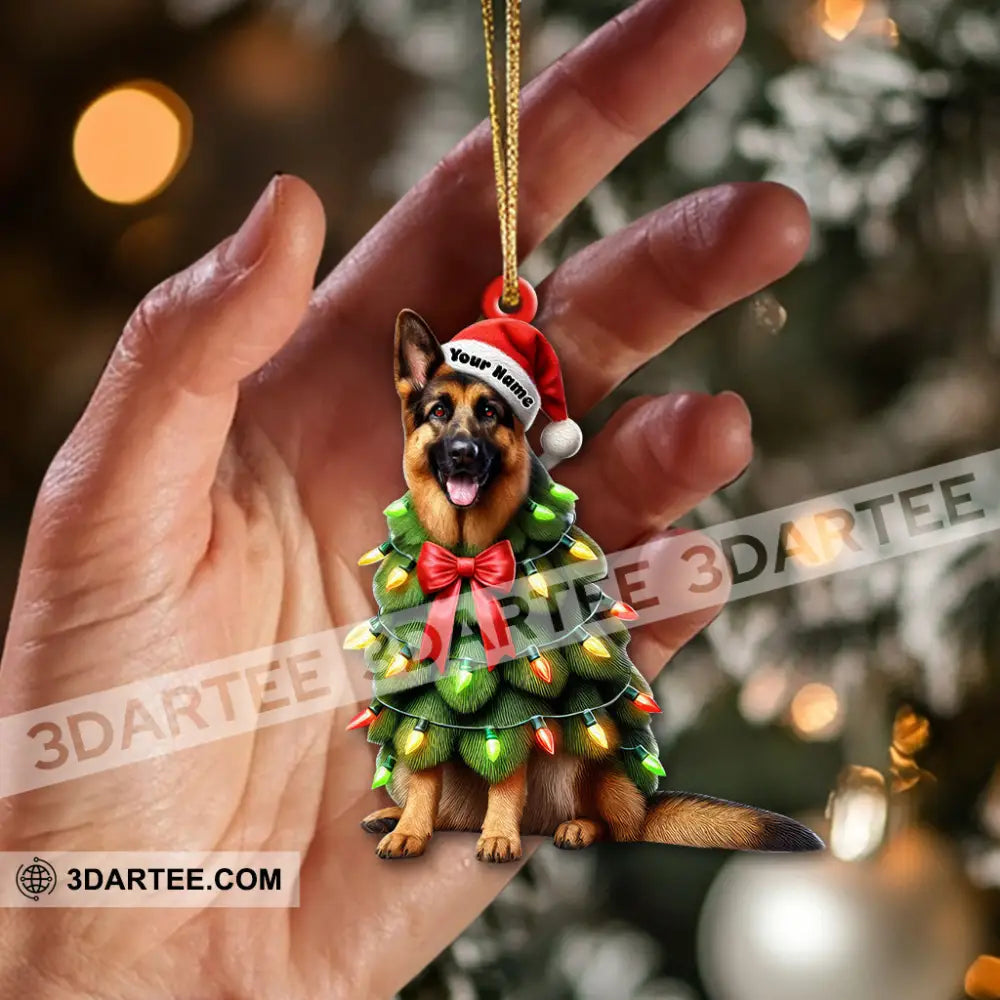 Custom Name German Shepherd Ornament Christmas Gift