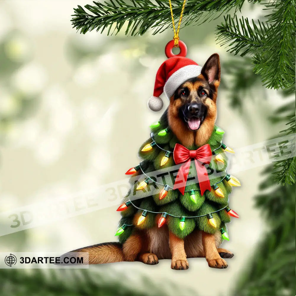 Custom Name German Shepherd Ornament Christmas Gift 3.54’’ / 1