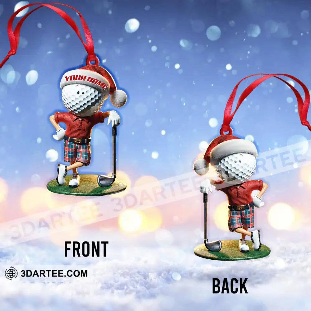 Custom Name Golf Santa Ornament Lover Christmas Gift