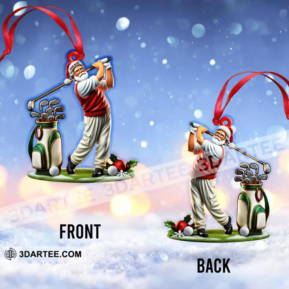 Custom Name Golf Santa Ornament Lover Christmas Gift