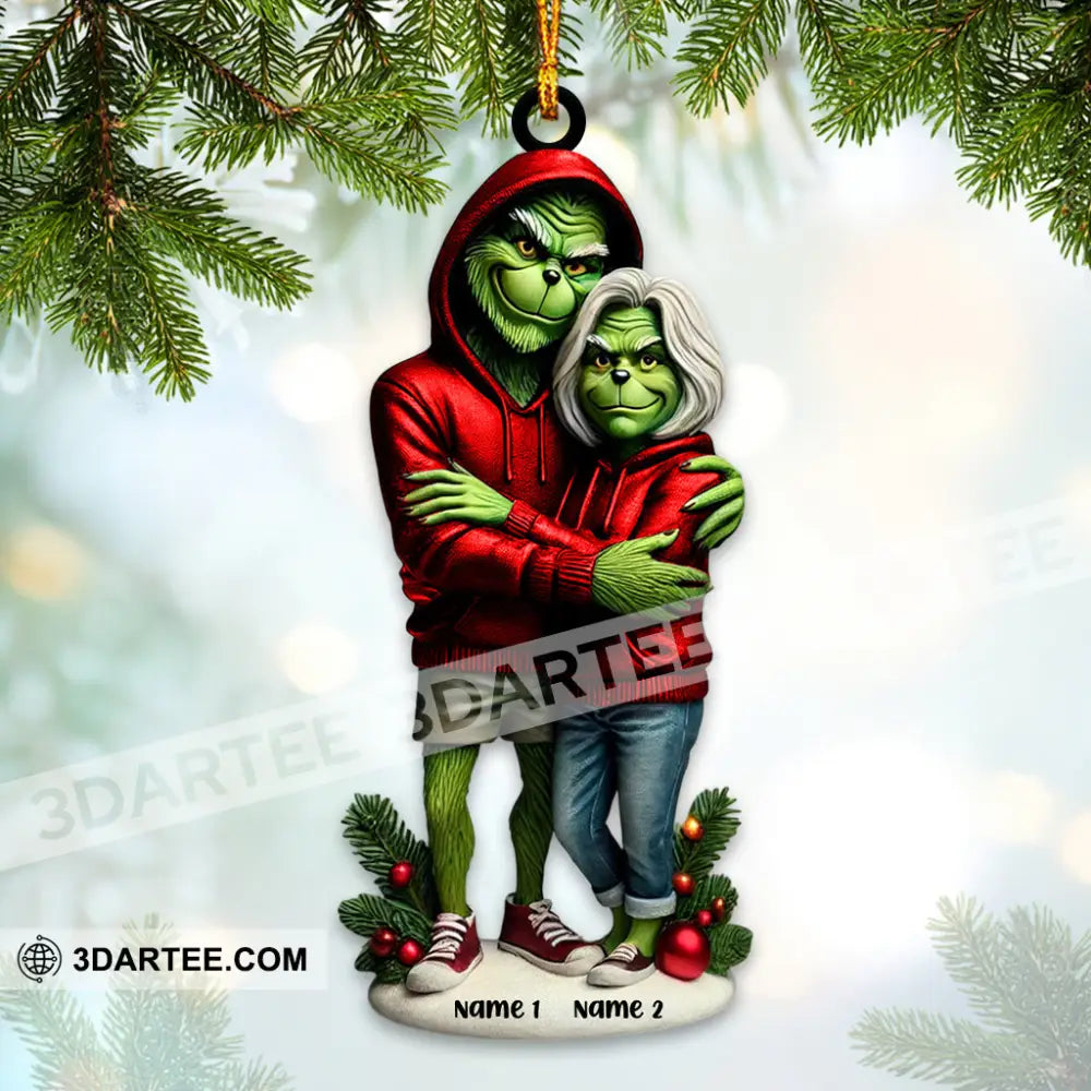 Custom Name Grinch Couple Ornament Lover Christmas Gift