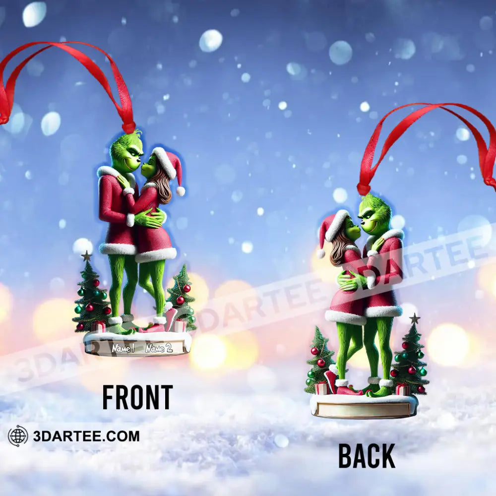 Custom Name Grinch Couple Ornament Lover Christmas Gift