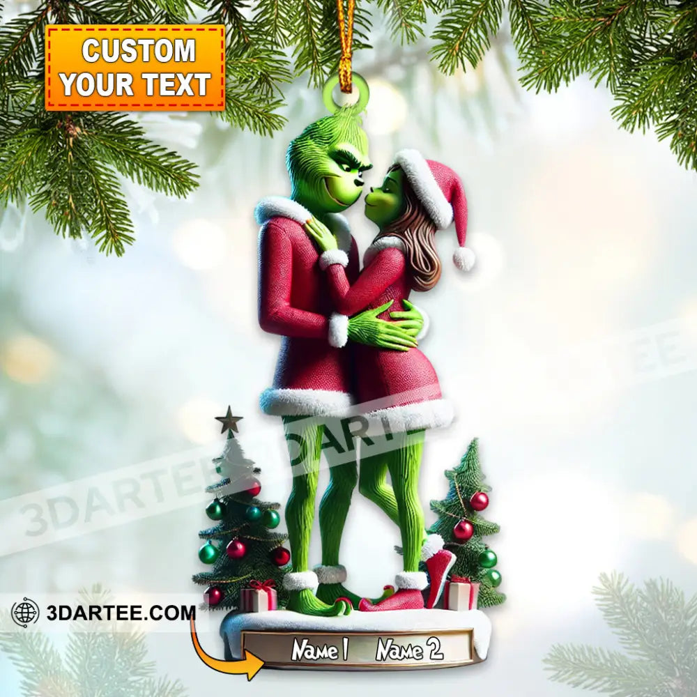 Custom Name Grinch Couple Ornament Lover Christmas Gift