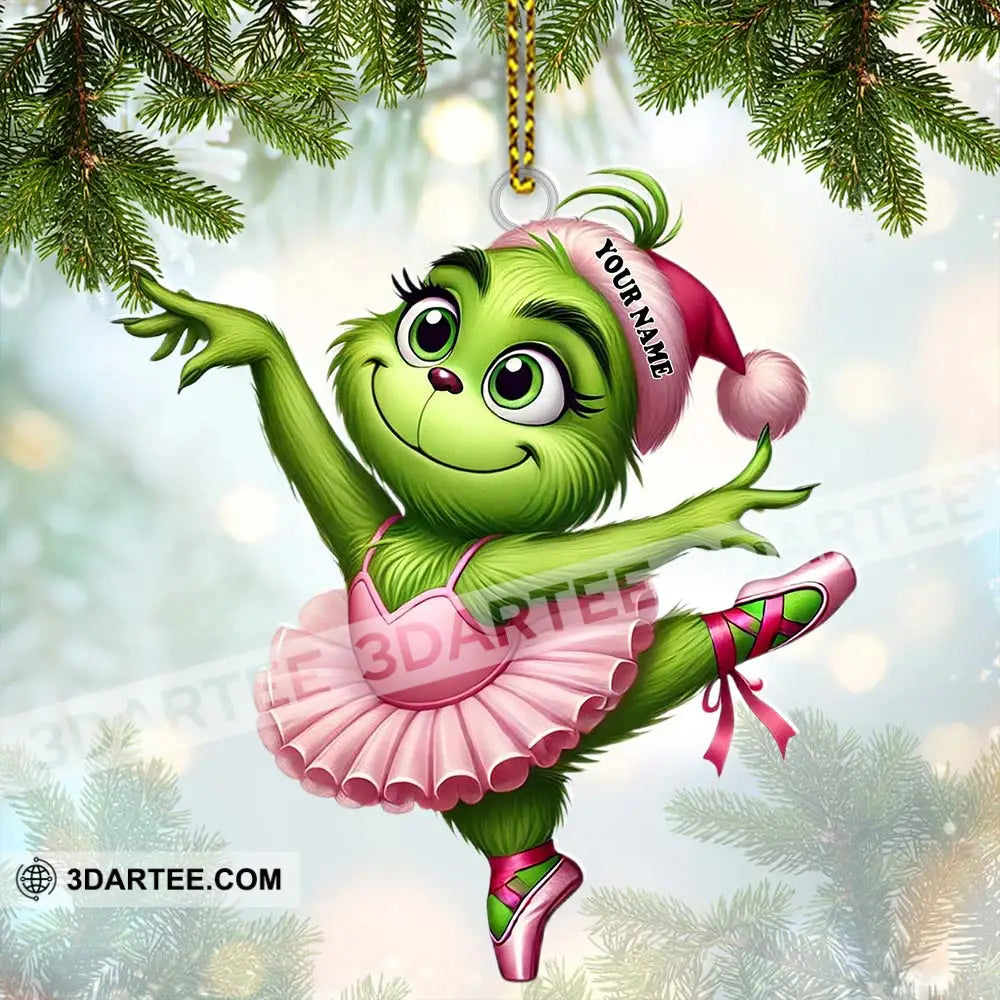 Custom Name Grinch Dance Ornament Christmas Gift Decoration 3.54’’ / 1