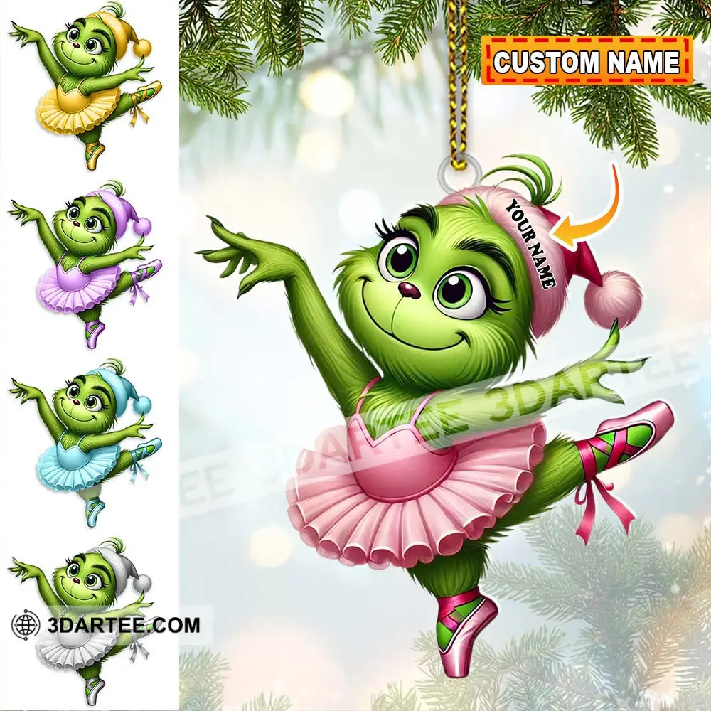 Custom Name Grinch Dance Ornament Christmas Gift Decoration