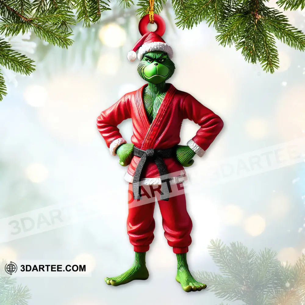 Custom Name Grinch Karate Ornament Christmas Gift 3.54’’ / 1