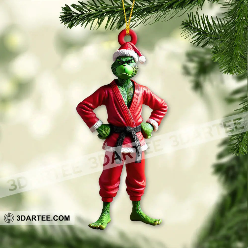 Custom Name Grinch Karate Ornament Christmas Gift