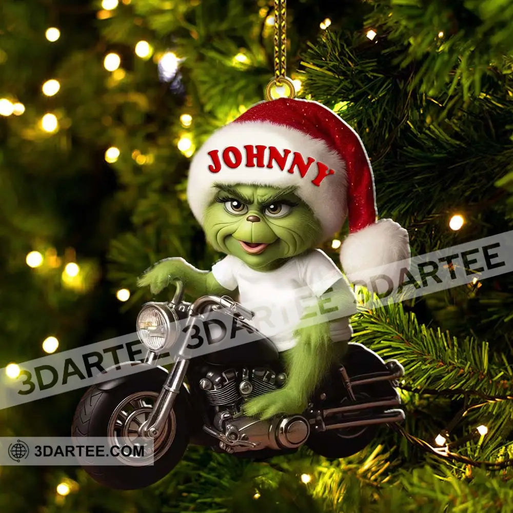 Custom Name Grinch Motocross Ornament Lover Christmas Gift