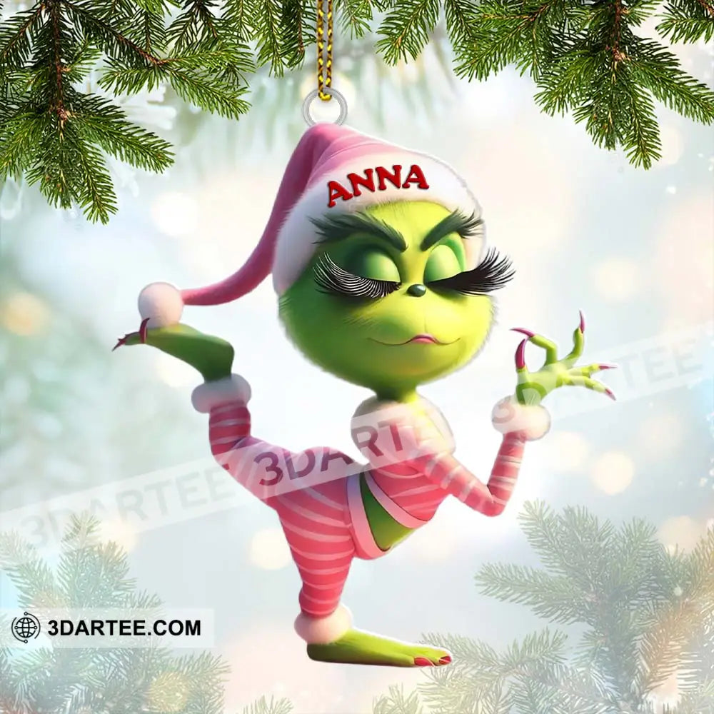 Custom Name Grinch Ornament Christmas Gift Decoration 3.54’’ / 1