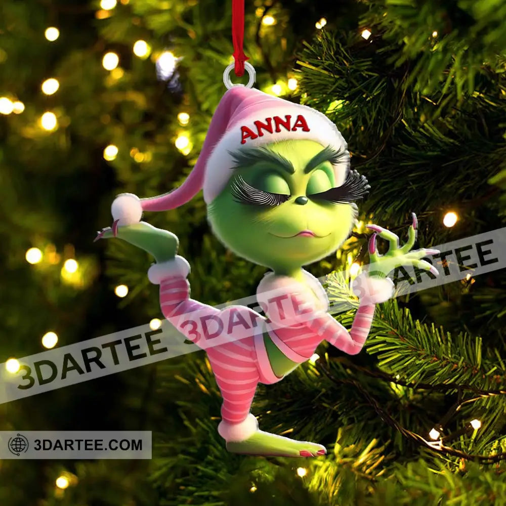 Custom Name Grinch Ornament Christmas Gift Decoration