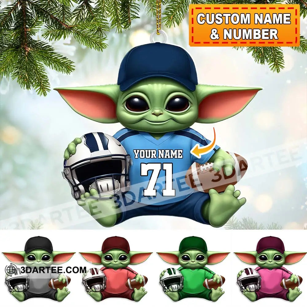 Custom Name Grinch Rugby Football Ornament Lover Christmas Gift