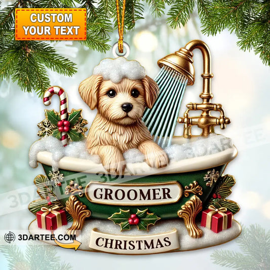 Custom Name Groomer Ornament Christmas Decoration For Pet Shop