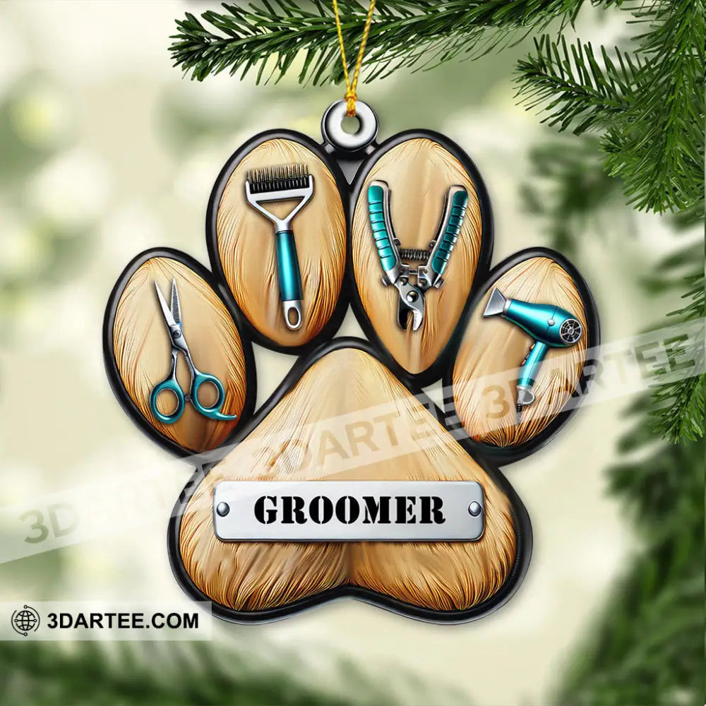 Custom Name Groomer Ornament Christmas Gift For Lover 3.54’’ / 1